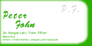 peter fohn business card